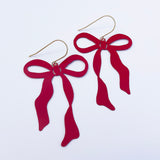 Bow earrings in Red