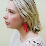 Midi Christmas Bow earrings in Red