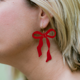 Bow earrings in Red