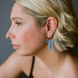 Midi Bow earrings in Powder Blue