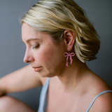 Midi Bow earrings in Ballerina Pink