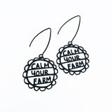 Mini Calm Your Farm earrings in Black