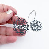 Mini Calm Your Farm earrings in Black