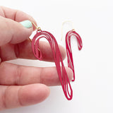 Candy Cane earrings in Red