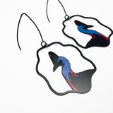 Midi Cassowary earrings in Black/Blue/Red