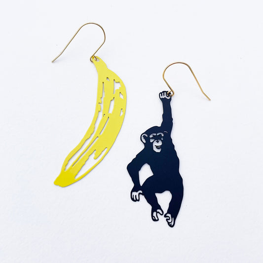Chimp & Banana Dangles