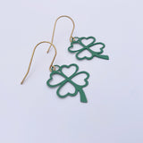 Mini Four Leaf Clover earrings in Green