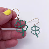 Mini Four Leaf Clover earrings in Green