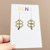 Clover dangle earrings in Gold