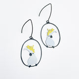 Midi Sulphur Crested Cockatoo Earrings in White/Yellow