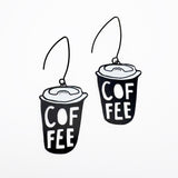 Midi Coffee Cup earrings in Black/White