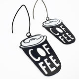 Midi Coffee Cup earrings in Black/White