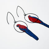 Crimson Rosella earrings in Black/Red/Blue