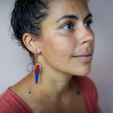 Crimson Rosella earrings in Black/Red/Blue