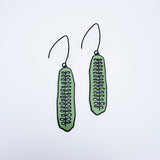 Cucumber Slice earrings in Black/Green