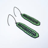 Cucumber Slice earrings in Black/Green