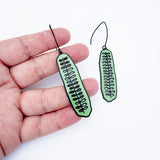 Cucumber Slice earrings in Black/Green