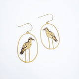 Bush Stone-Curlew earrings in Browns