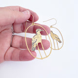 Bush Stone-Curlew earrings in Browns