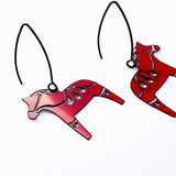 Mini Dala Horse earrings in Black/Red