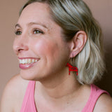 Mini Dala Horse earrings in Black/Red