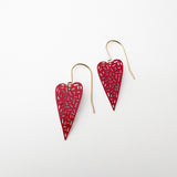 Mini Dashy Heart earrings in Red