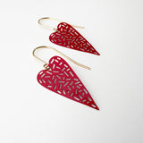 Mini Dashy Heart earrings in Red