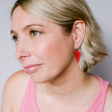Mini Dashy Heart earrings in Red