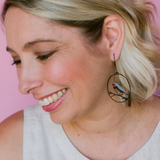 Midi Diamond Firetail earrings in Black/Grey/Red