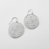 Mini Disco Ball earrings in Silver