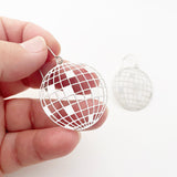 Mini Disco Ball earrings in Silver