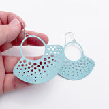 Dotty Fan earrings in Duck Egg Blue