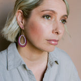Midi Double Scallop Hoop earrings in Lilac/Burgandy