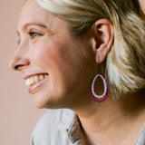 Midi Double Scallop Hoop earrings in Lilac/Burgandy