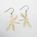 Dragonfly earrings in Gold