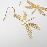 Dragonfly earrings in Gold