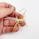 Dragonfly earrings in Gold