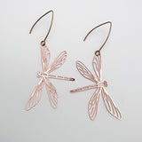 Dragonfly earrings in Rose Gold