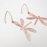 Dragonfly earrings in Rose Gold