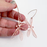 Dragonfly earrings in Rose Gold