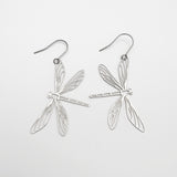 Dragonfly earrings in Silver
