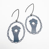Midi Emu earrings in Grey/Blue
