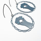 Midi Emu earrings in Grey/Blue