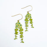Eucalyptus Blossom earrings in Greens