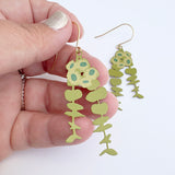 Eucalyptus Blossom earrings in Greens
