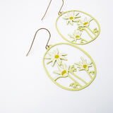 Flannel Flower earrings in Lemon & Cream