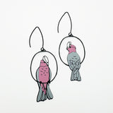 Galah earrings in Black/Pink/Grey