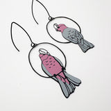 Galah earrings in Black/Pink/Grey