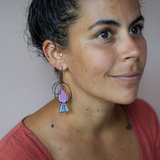 Galah earrings in Black/Pink/Grey