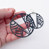 Geometric Disc earrings in Black